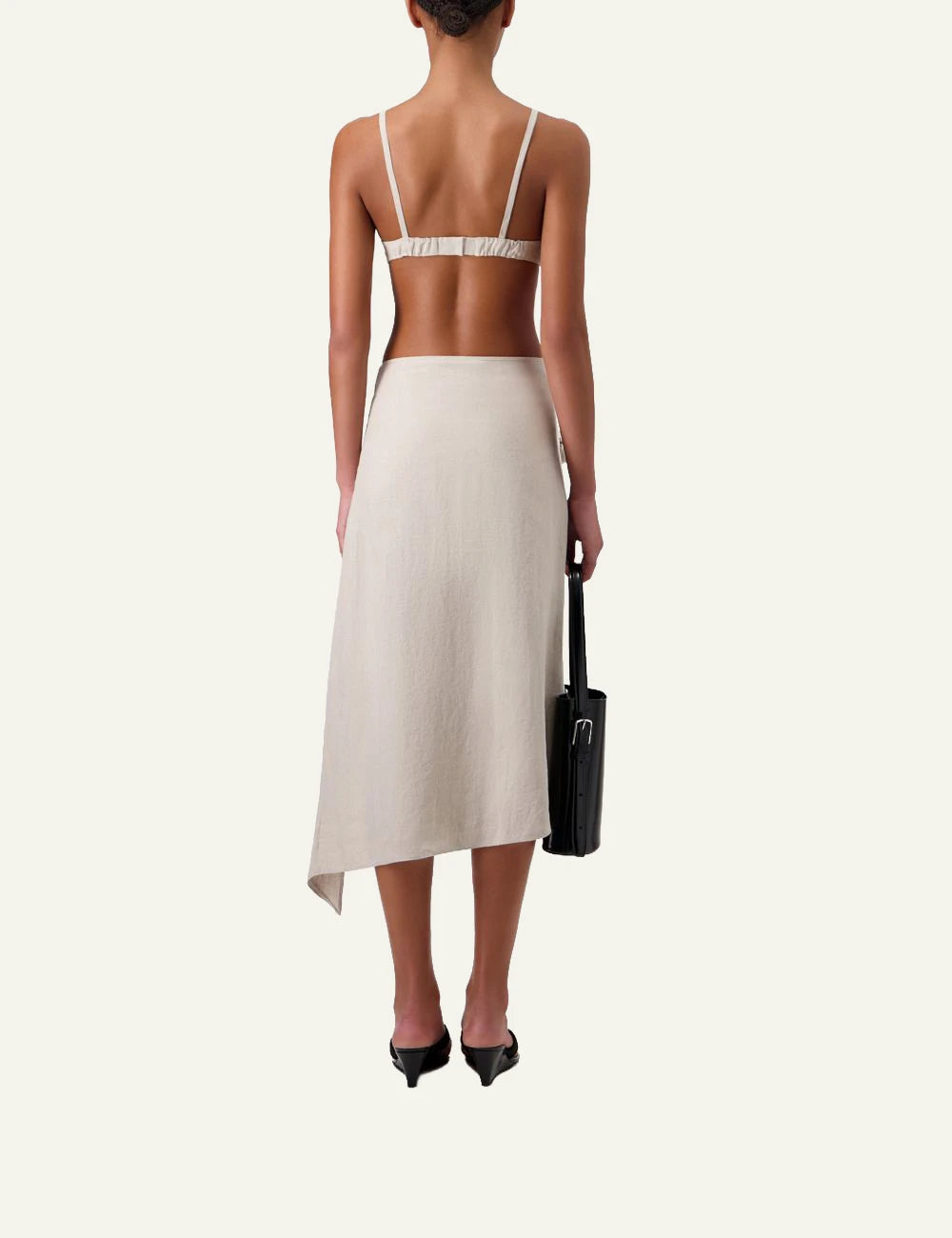 Coperni Flower Skirt Beige Fullbody Back