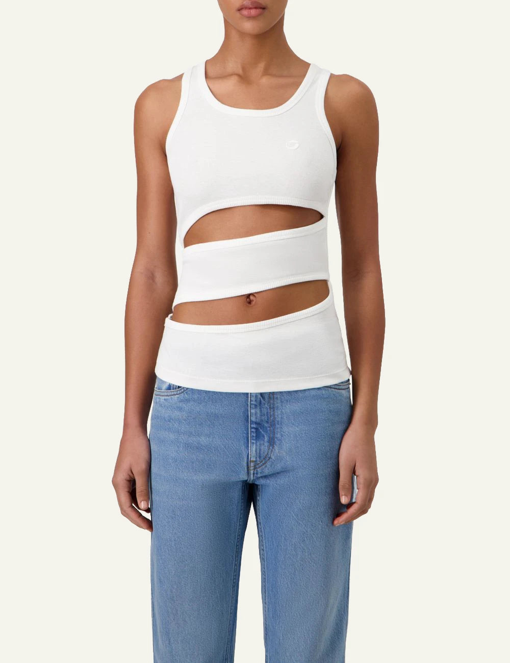 Coperni cut out tank top white front detail