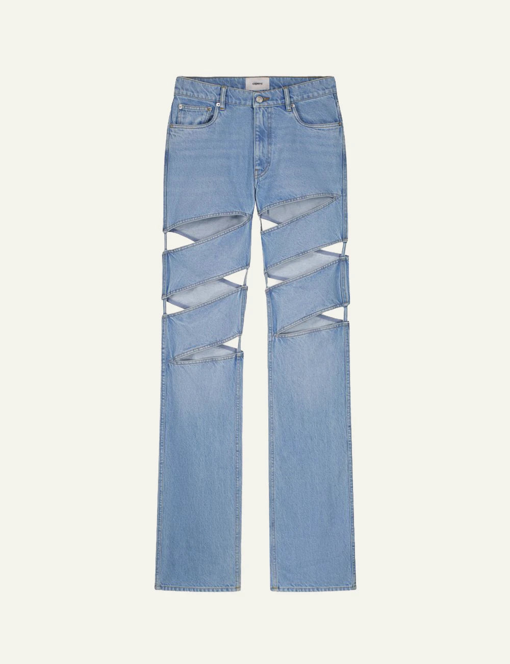 Coperni Spiral Cut-Out Jeans Light Blue Front