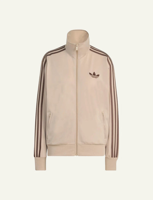 Adidas Originals KD1327 Firebird track top stone khaki earth strata front flat view