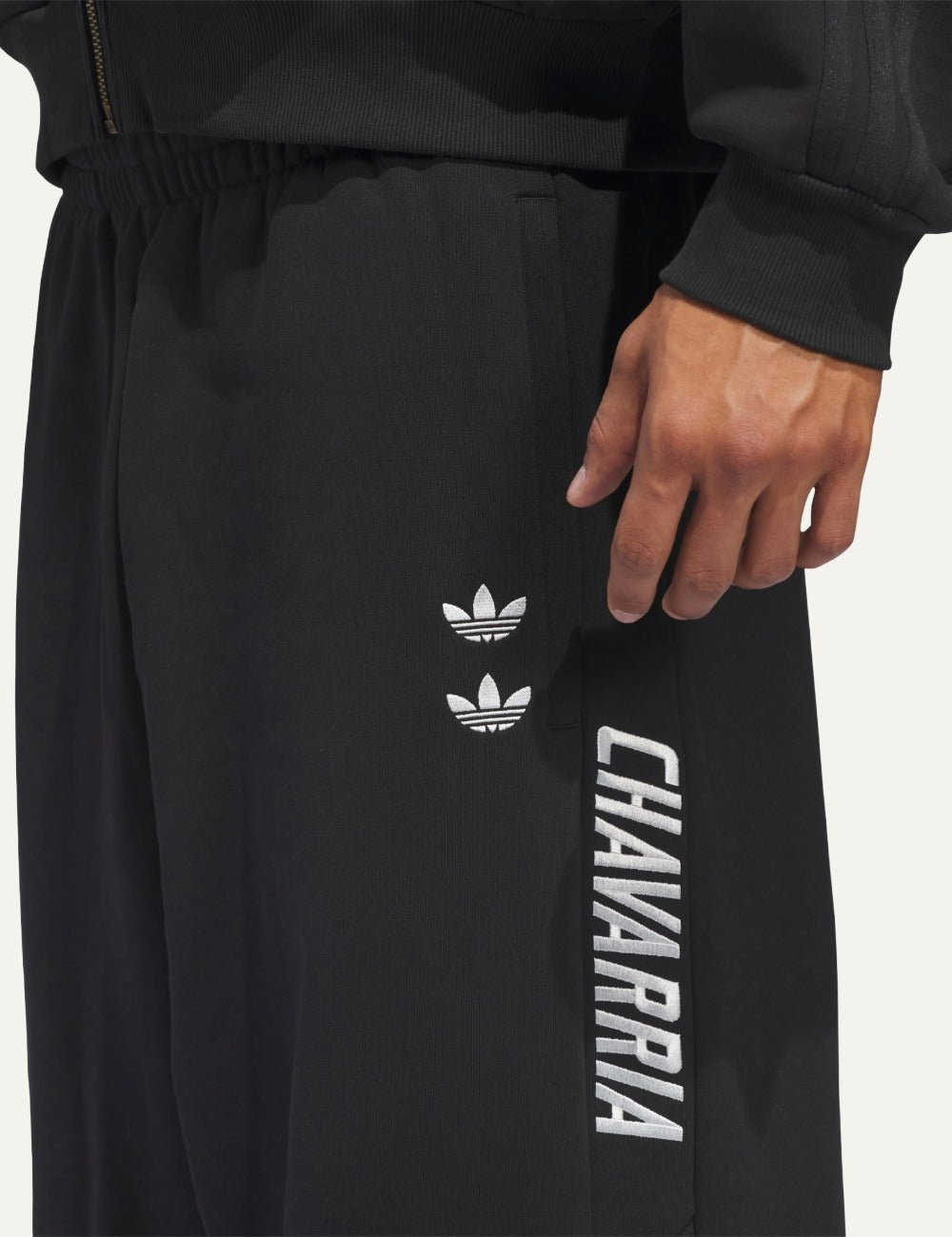 adidas Originals x Willy Chavarria men jogger black front details view oversized fit