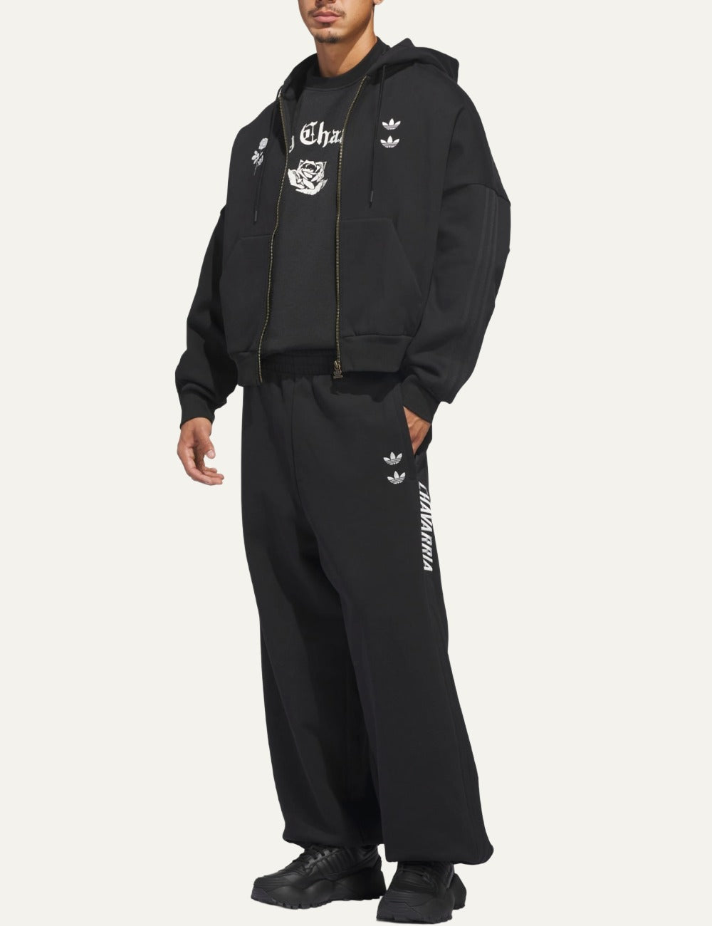 adidas Originals x Willy Chavarria men jogger black fullbody view oversized fit