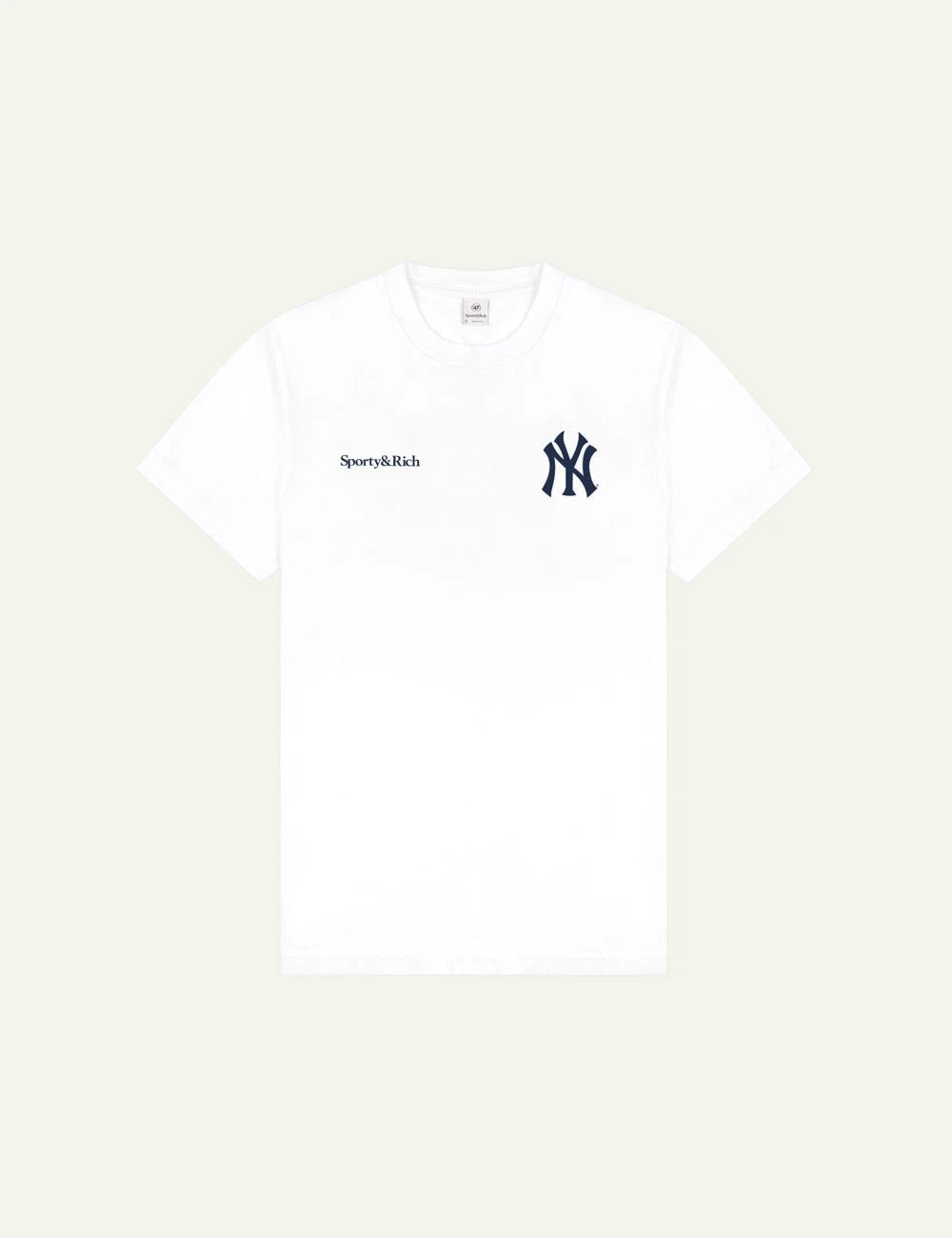 Sporty and Rich NY Yankees t-shirt white front view