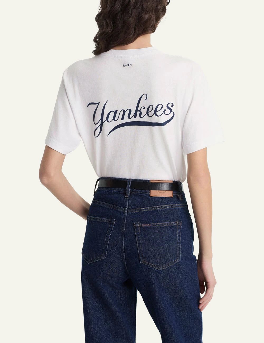 Sporty and Rich NY Yankees t-shirt white back view