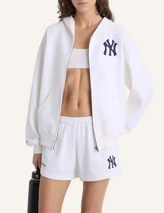 Sporty and Rich NY Yankees t-shirt white front view