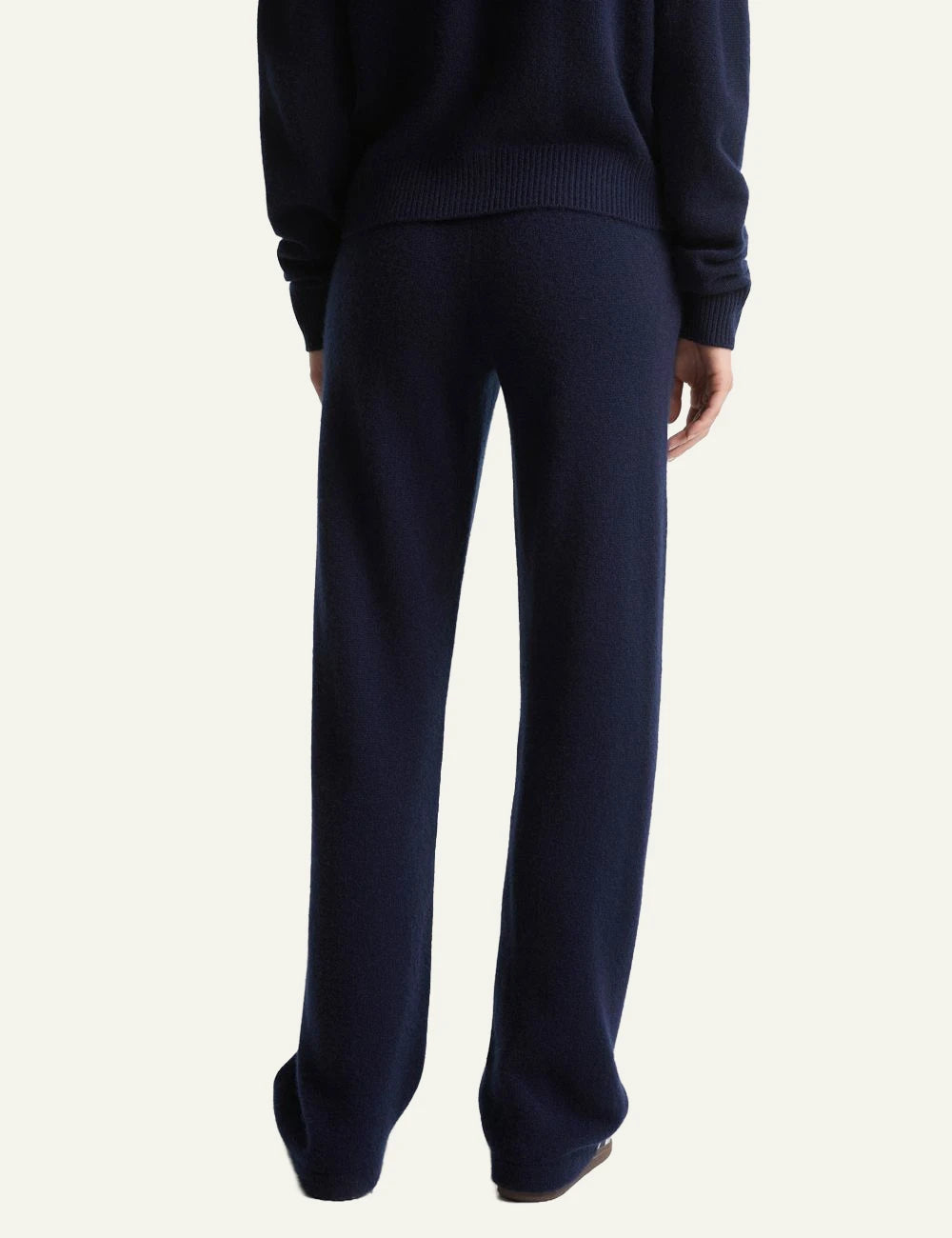 Sporty and Rich charcoal cashmere cropped cardigan back view