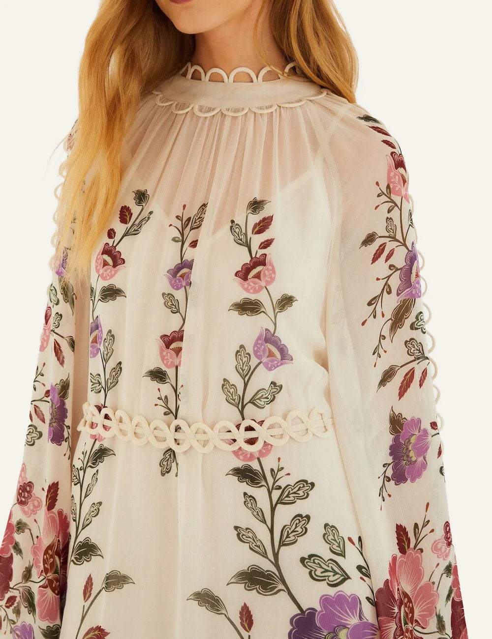 FARM RIO ROCOCO FLOWERS CREAM MINI DRESS – Simple Caracters