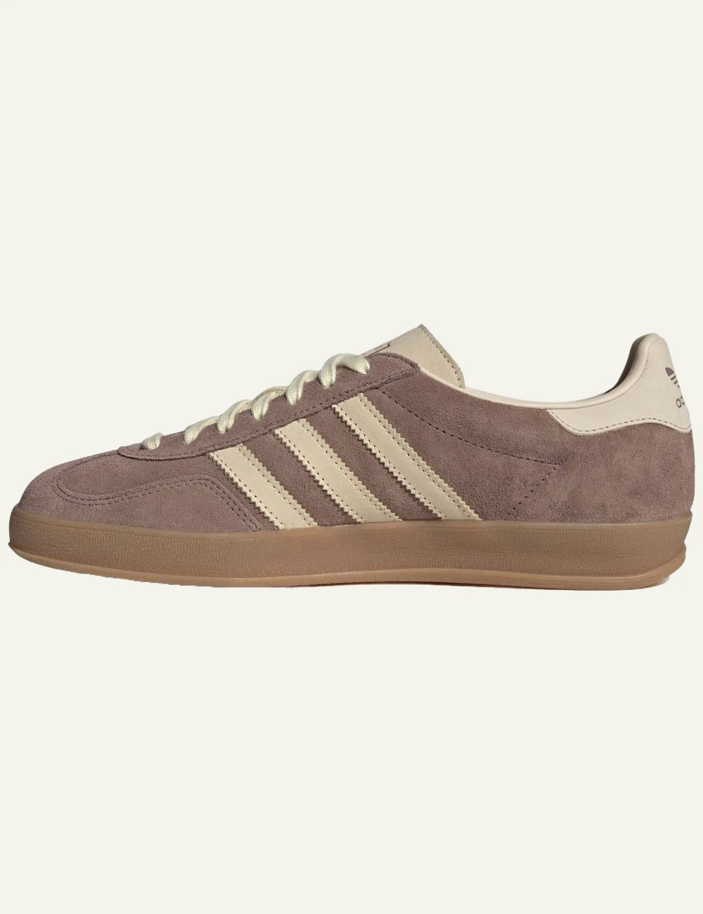 adidas Originals Gazelle Indoor sneakers in Trace Brown suede with Warm Vanilla profile