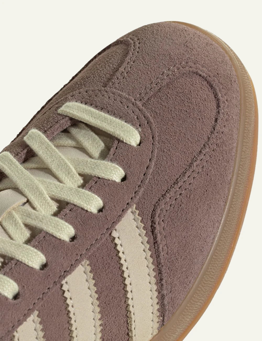 adidas Originals Gazelle Indoor sneakers in Trace Brown suede with Warm Vanilla angled
