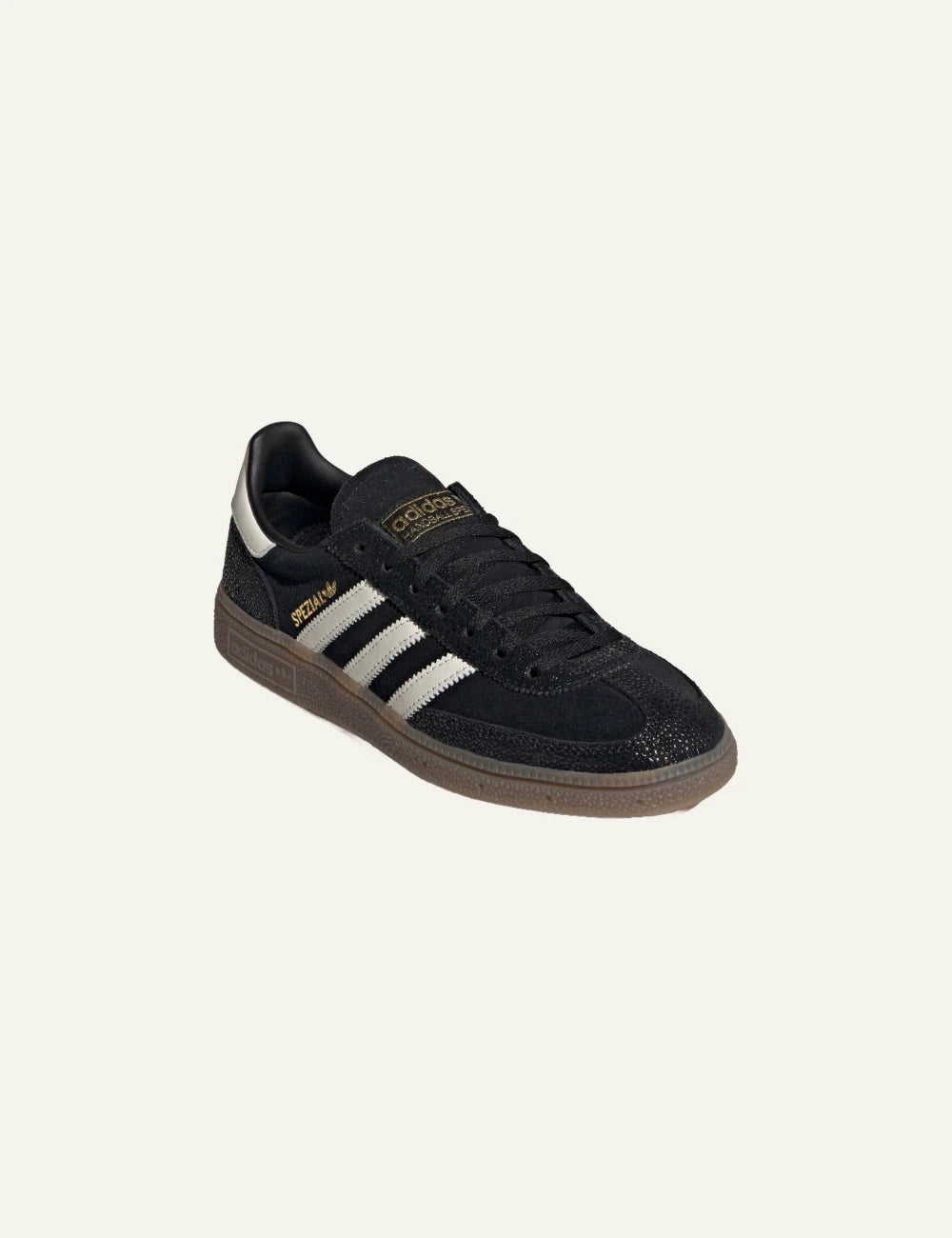 Adidas Originals Women’s Black Suede Handball Spezial Sneakers angled