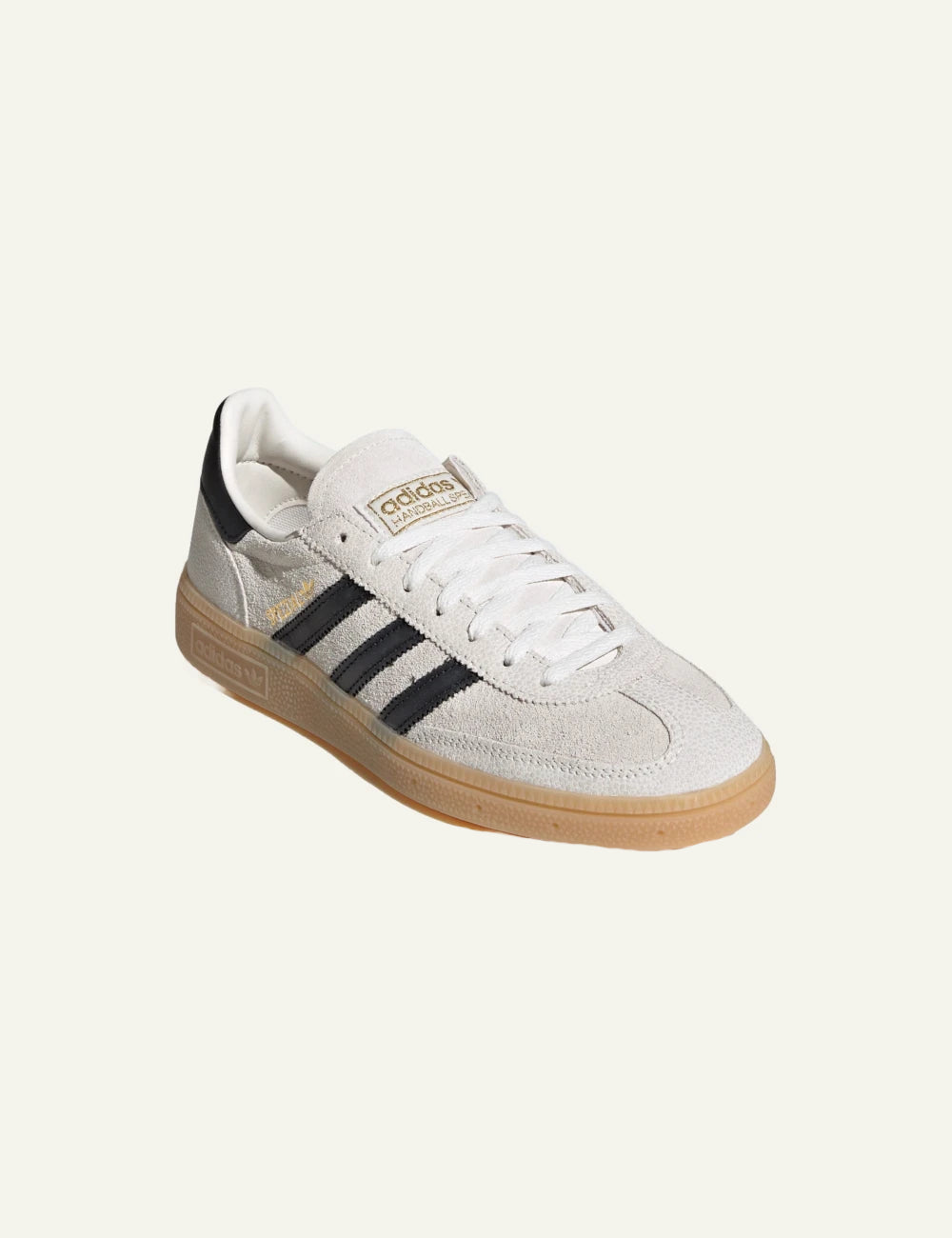 Adidas Originals Handball Spezial women's white suede sneakersfront angle view