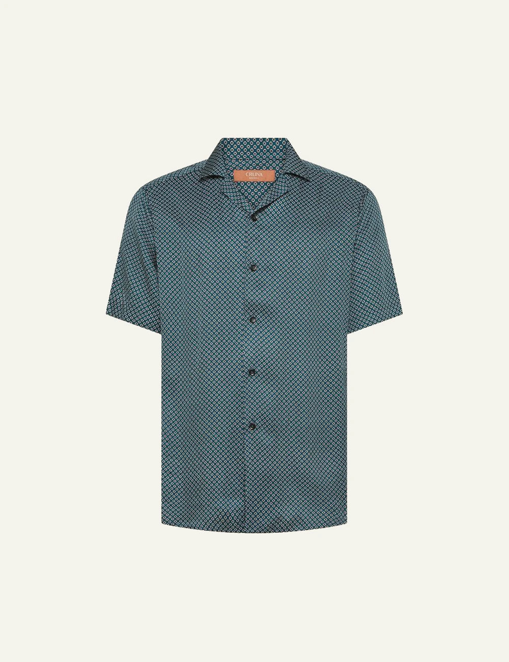 Cruna Havana petrol printed shirt front view