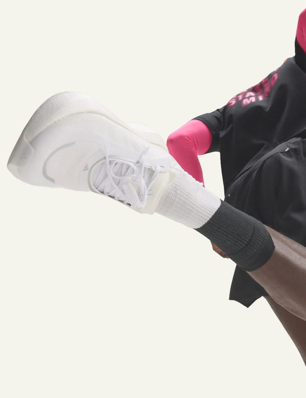 Adidas Hyperboost Edge white running shoes with Hyperboost Pro midsole model