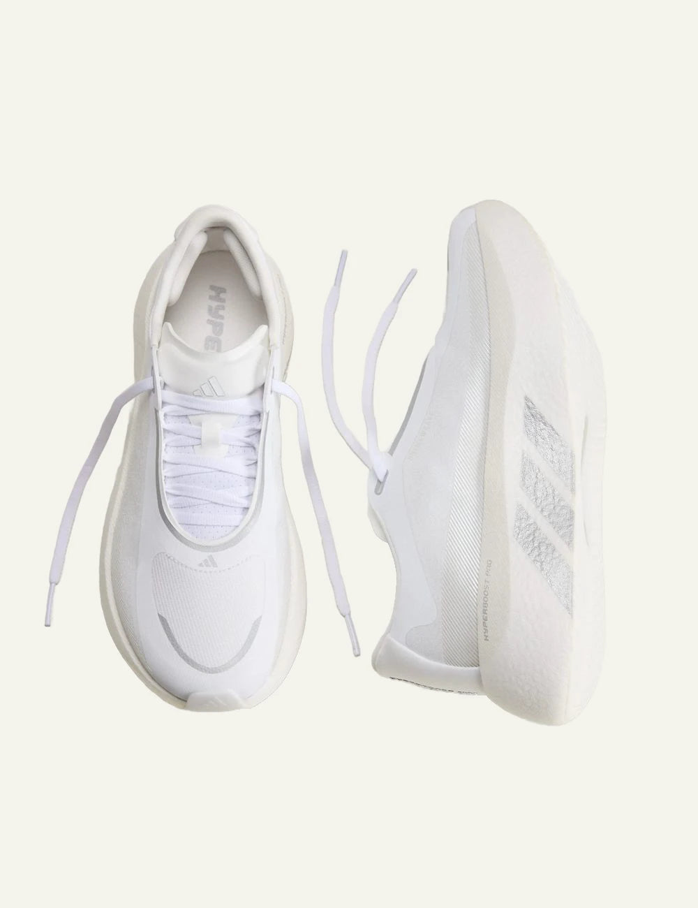 Adidas Hyperboost Edge white running shoes with Hyperboost Pro midsole top
