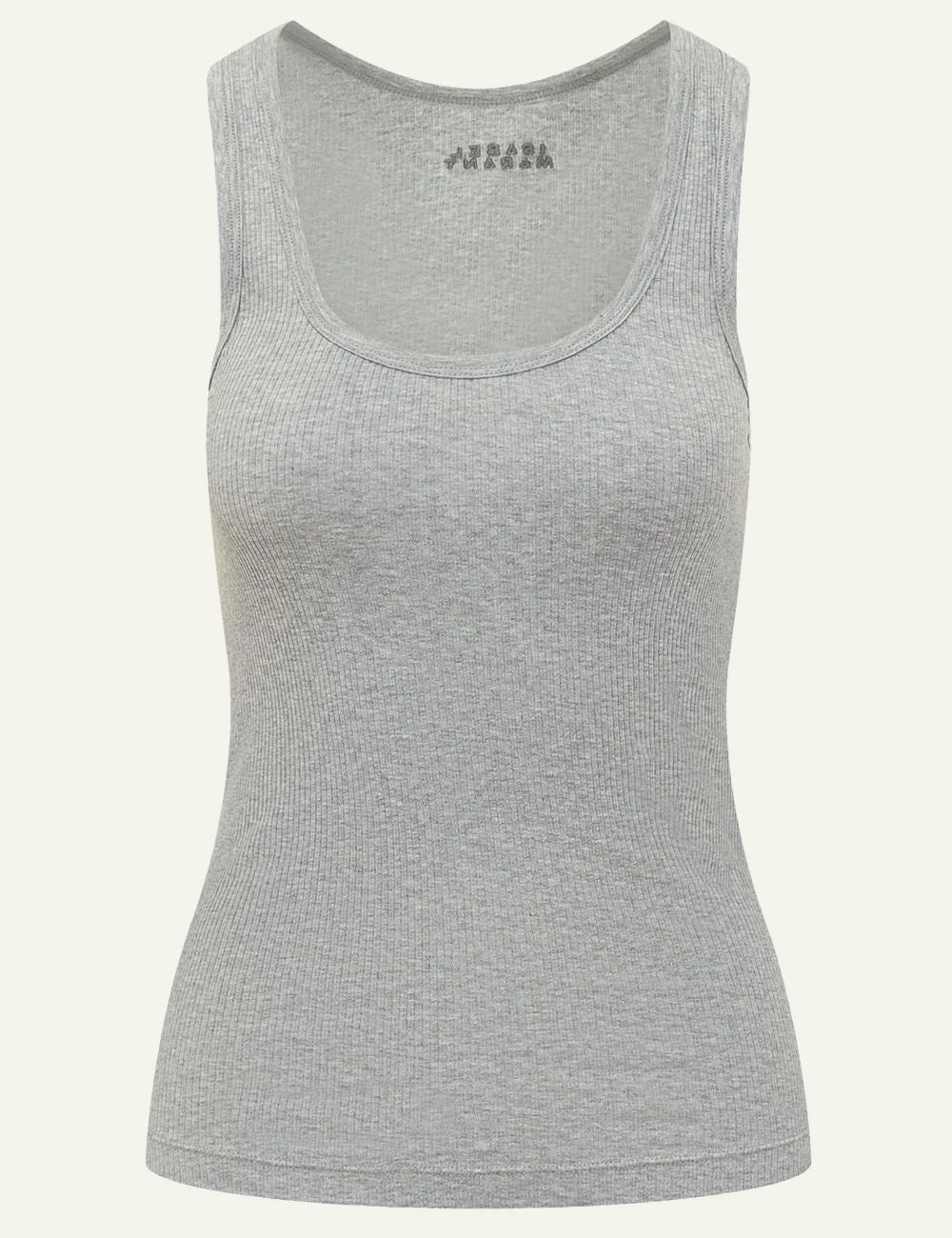 Isabel Marant rib tank top grey front view logo detail