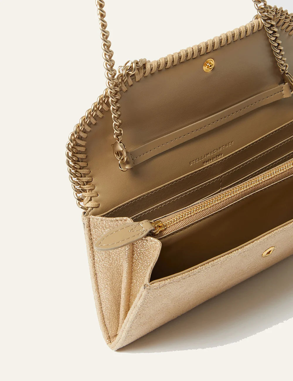 Interior view Stella McCartney Falabella wallet crossbody με slip pocket
