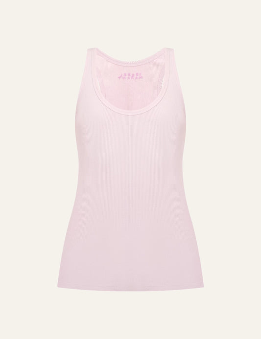 Isabel Marant ribbed sleeveless top pink front view