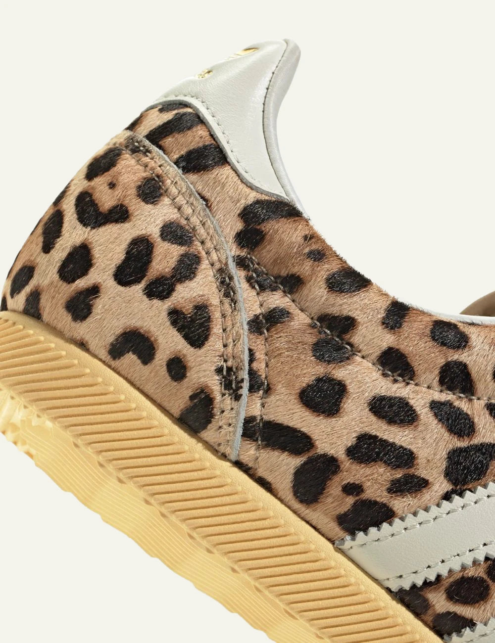 Adidas Originals Japan leopard print pony hair leather sneakers in Magic Beige back