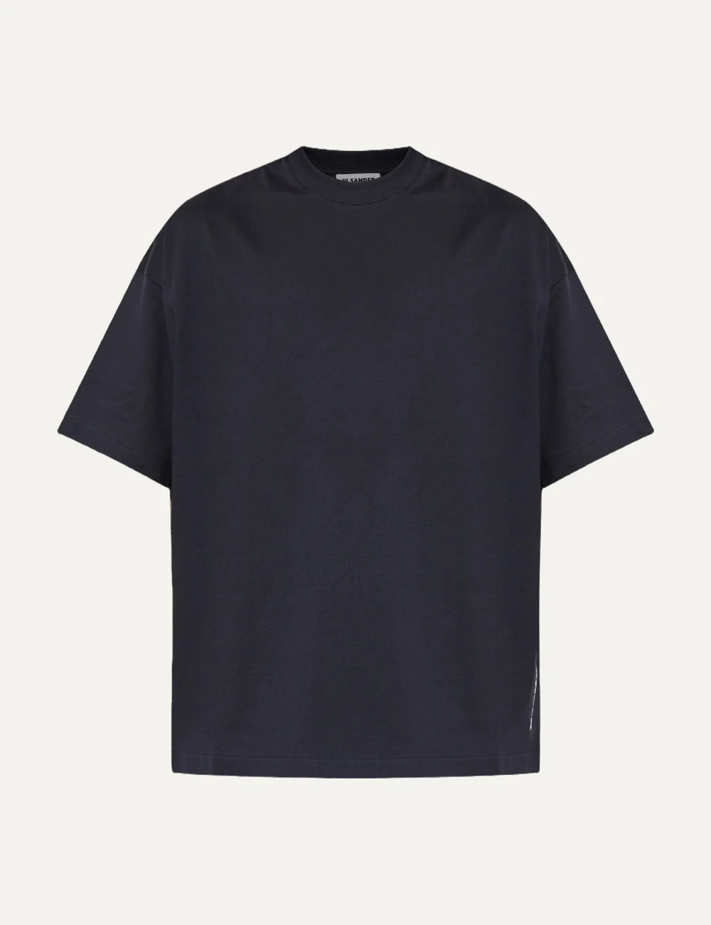 ALT TEXT: Jil Sander Men’s Navy Cotton Logo T-Shirt