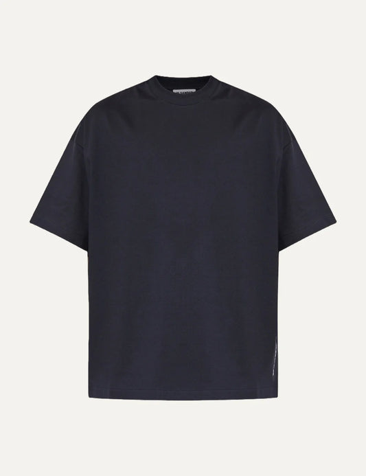 ALT TEXT: Jil Sander Men’s Navy Cotton Logo T-Shirt