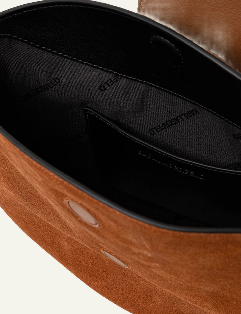 Karl Lagerfeld Shoulder Bag Dark Tan interior