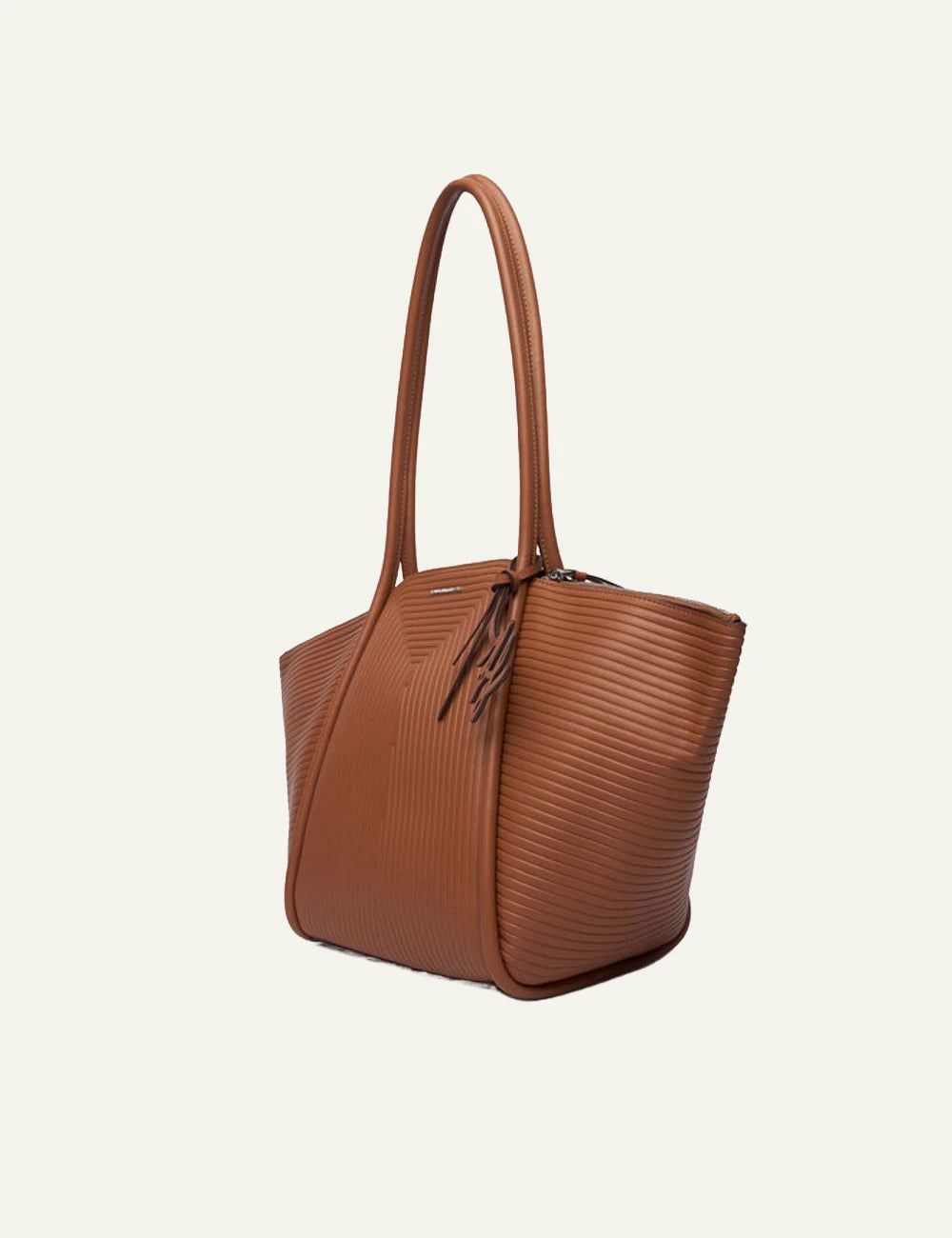 Karl Lagerfeld KWellen medium tote bag brown side angle view