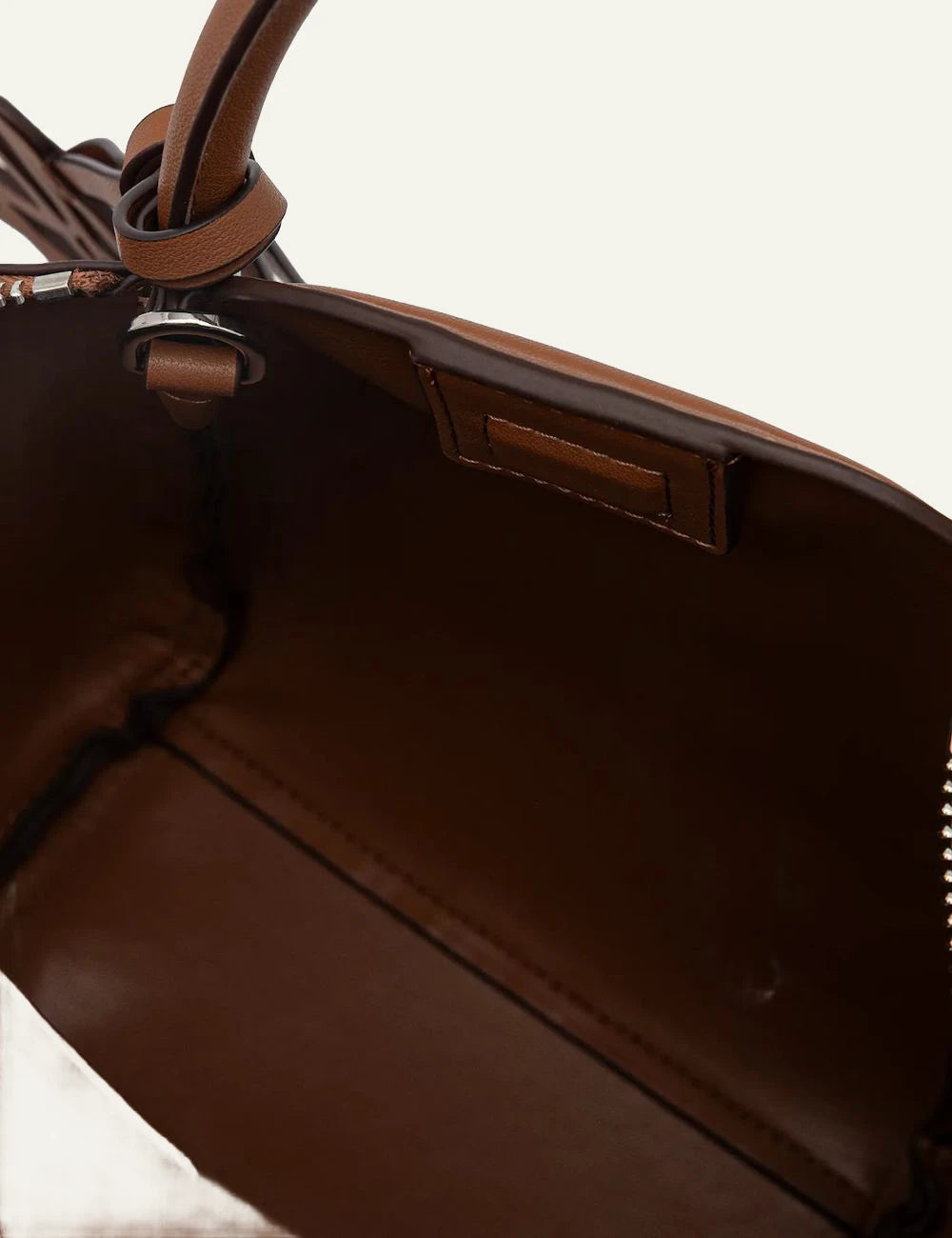 Karl Lagerfeld K Wellen tote brown interior compartment clean lining