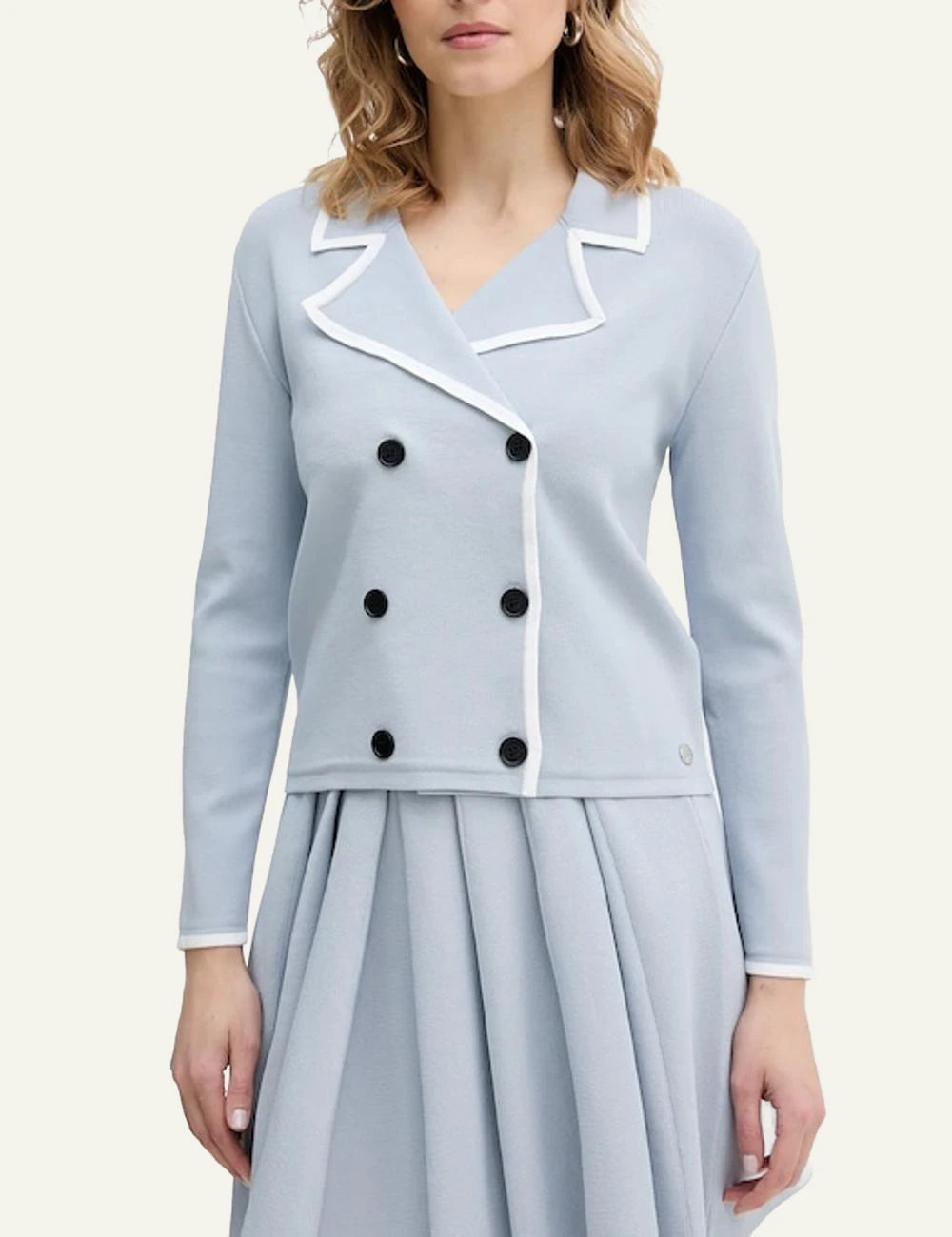 Karl Lagerfeld Knit Jacket Light Blue Front