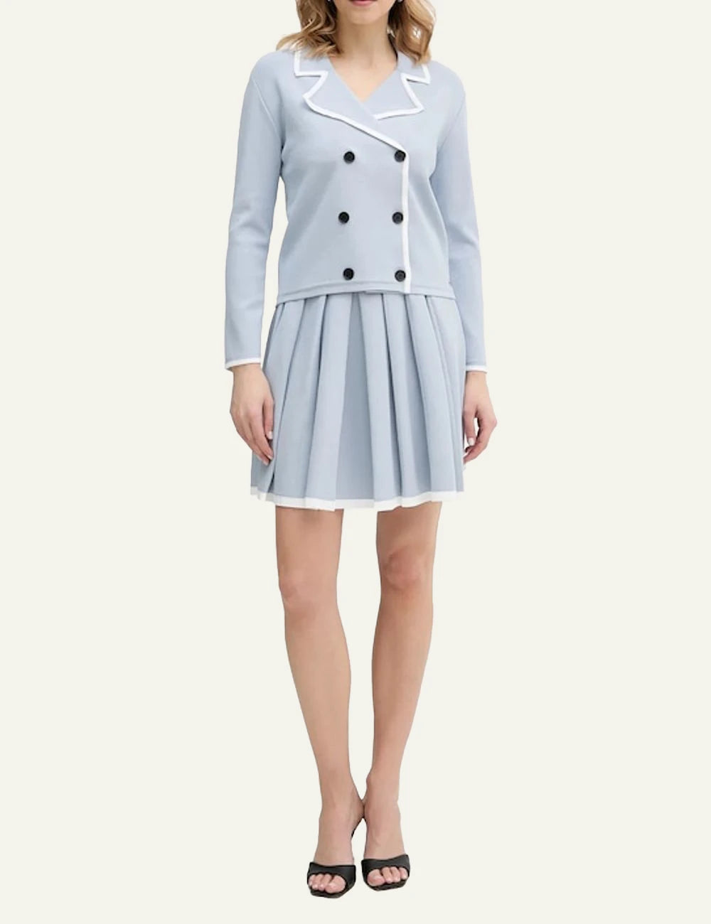 Karl Lagerfeld Knit Jacket Light Blue Full Look