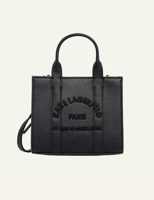 Karl Lagerfeld Mini Tote Bag Black front view