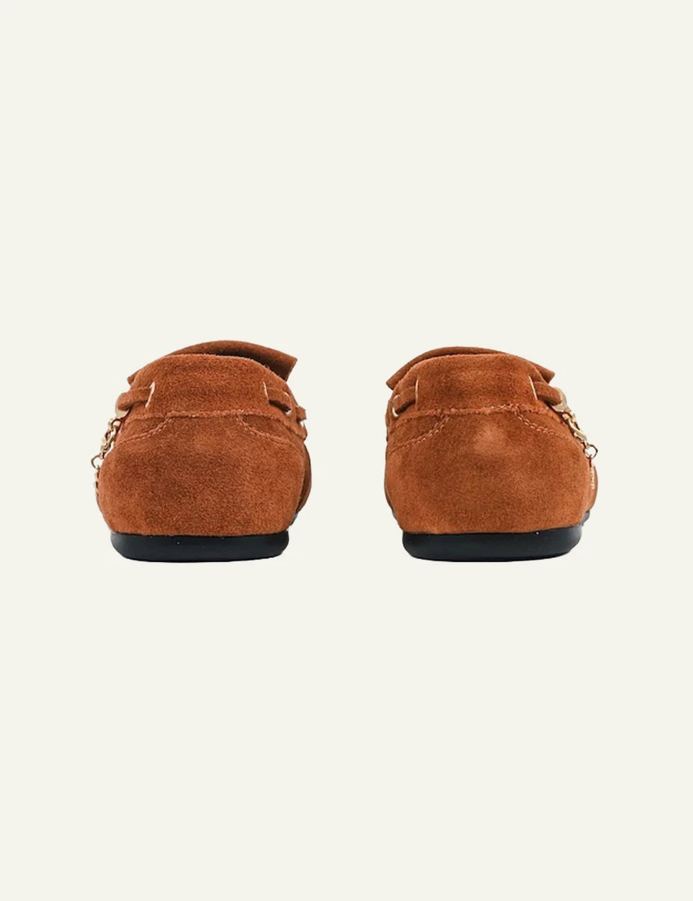 Karl Lagerfeld suede loafers brown back view