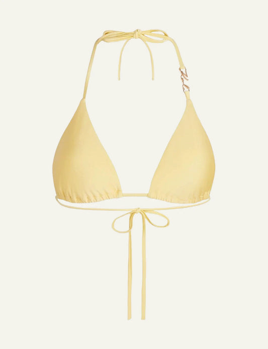Karl Lagerfeld Triangle Bikini Top Yellow Front