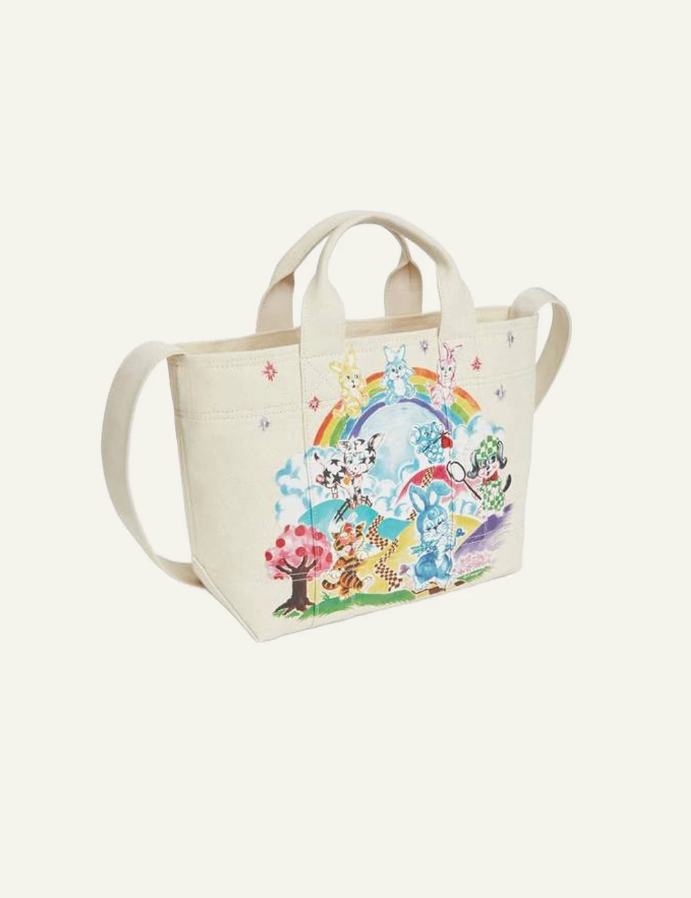 unisex KENZO 'Cartoon' small tote bag in canvas side view