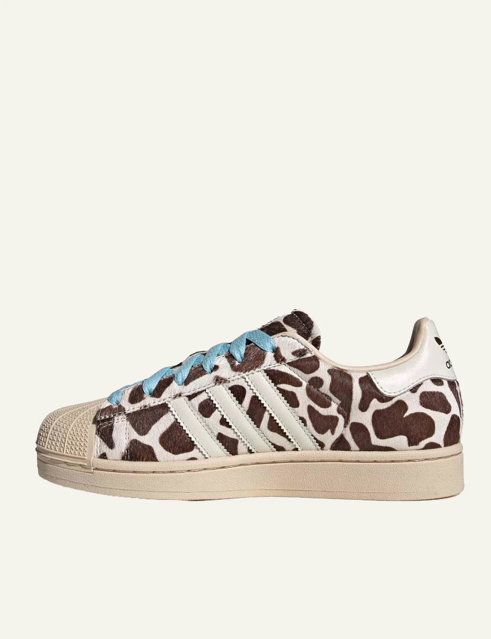 Adidas Originals Superstar II W crystal linen animal print blue laces profil view