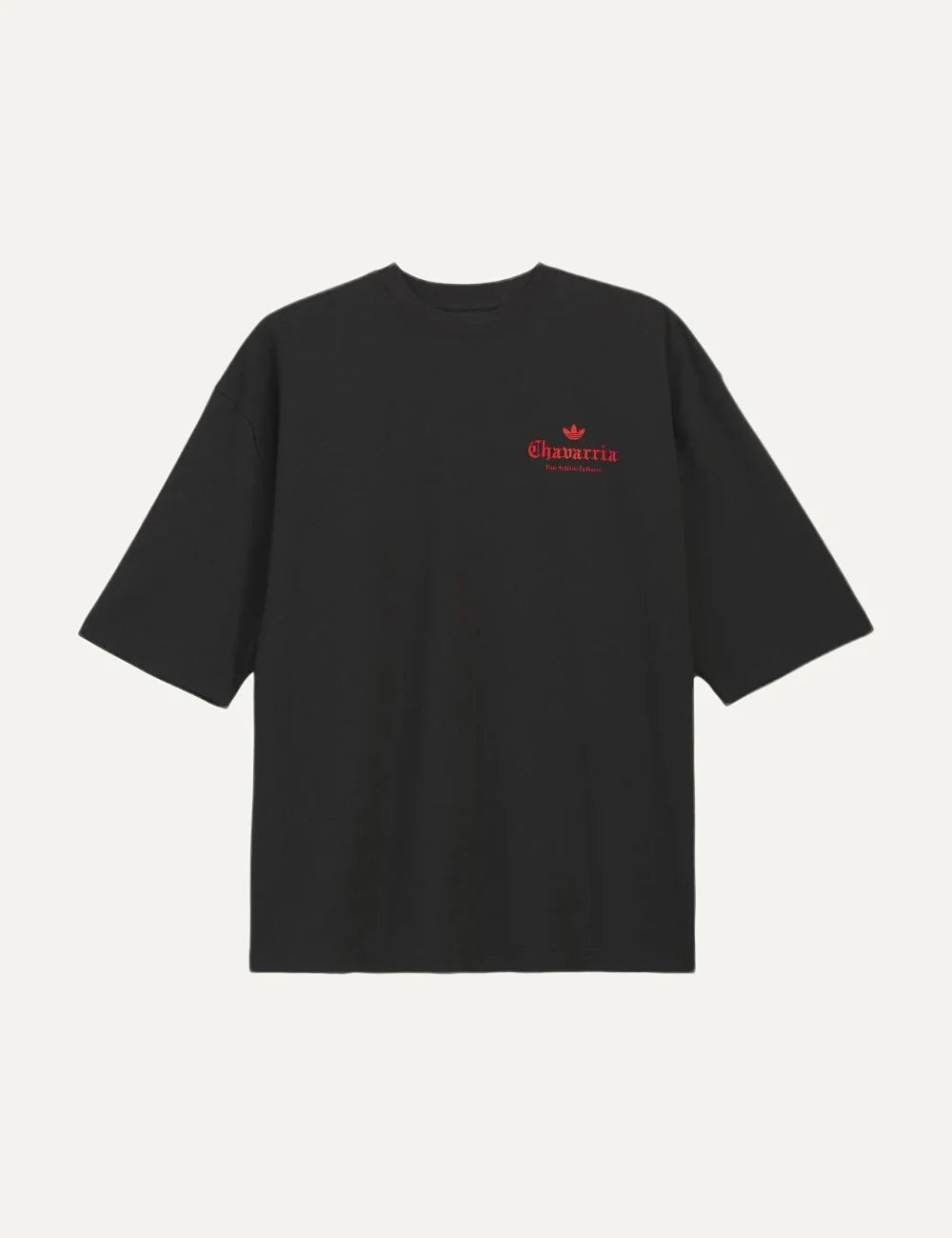 Men's adidas x Willy Chavarria black cotton T-shirt with red logo and graphic print