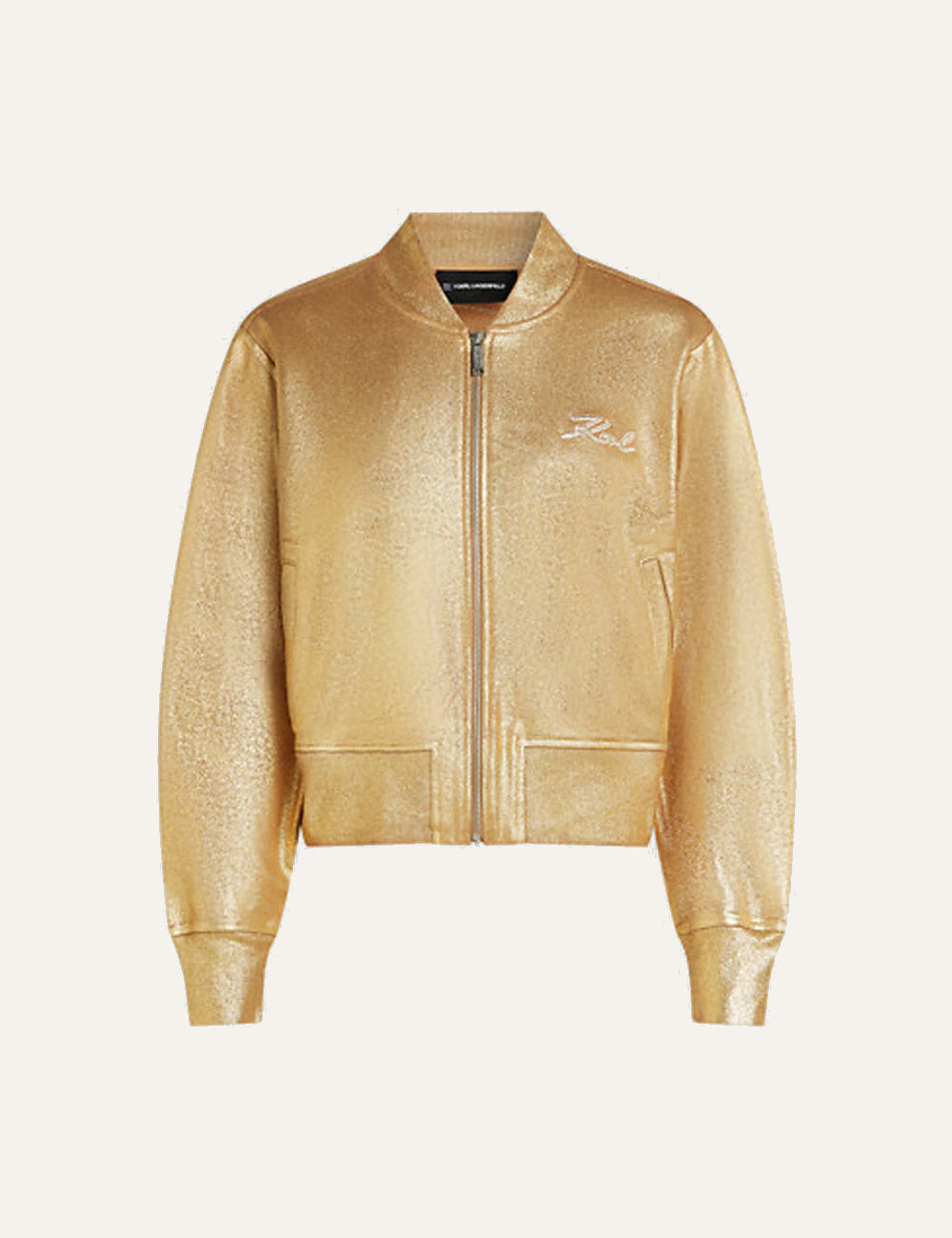 Karl Lagerfeld Knit Jacket Light Gold Front