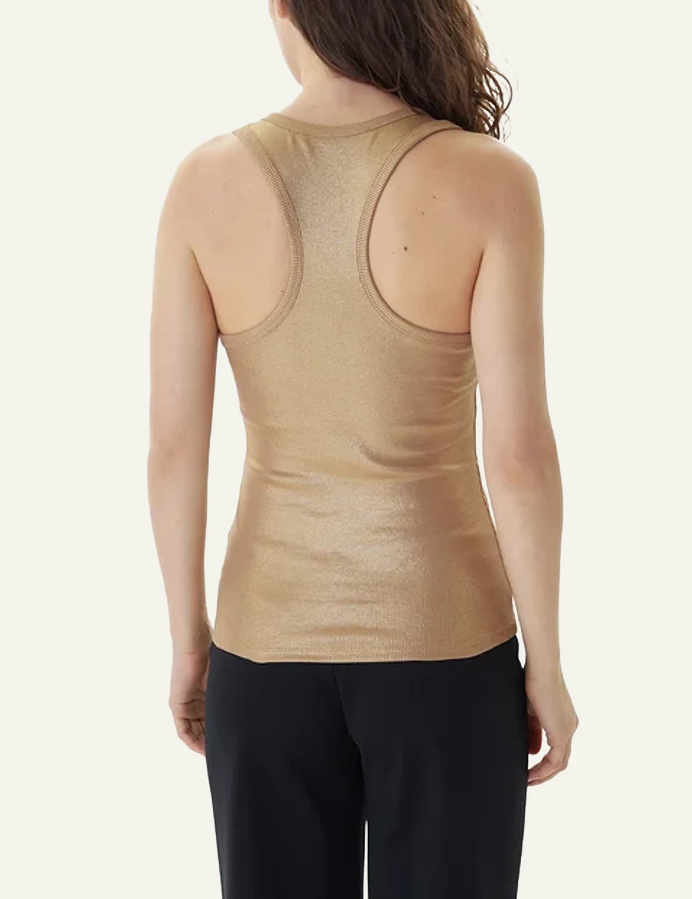 Karl Lagerfeld Rib Tank Top Gold Back