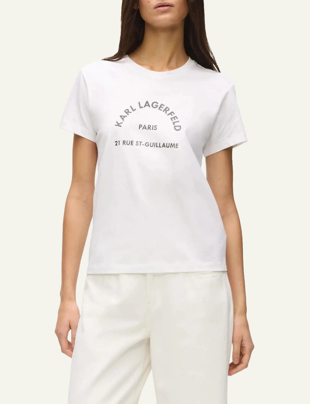 Karl Lagerfeld Rue St-Guillaume T-Shirt White Model Front
