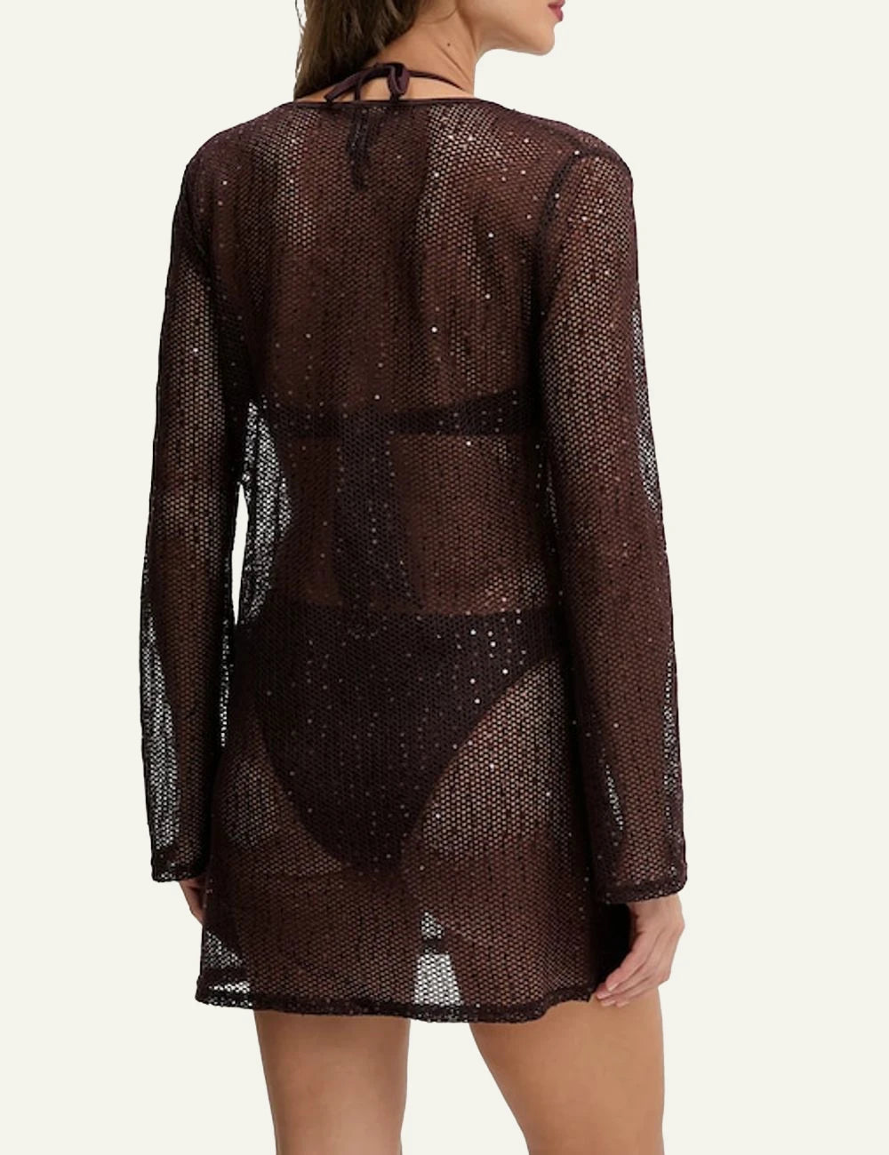 Karl Lagerfeld beach dress brown back view