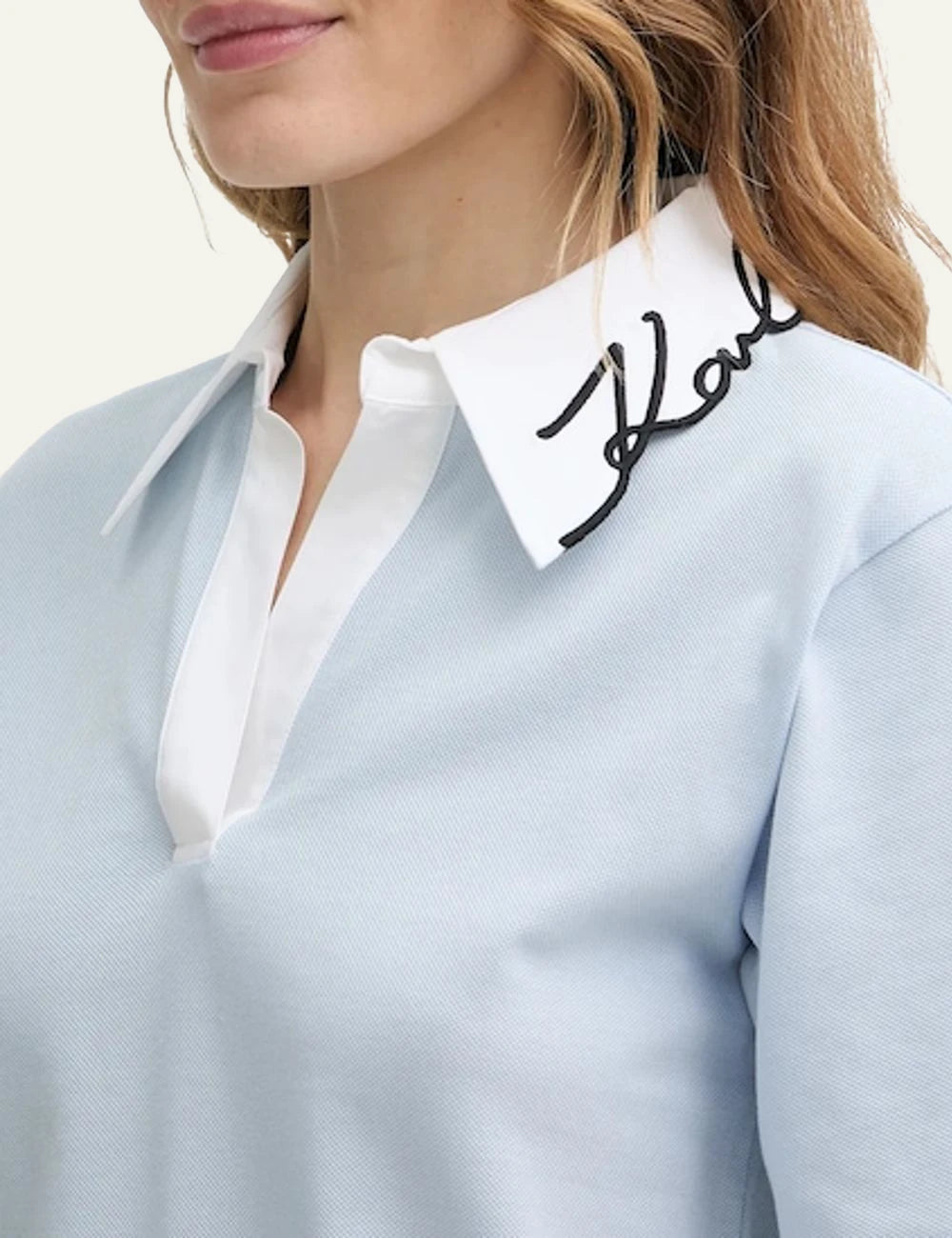 Karl Lagerfeld Blouse Beige Collar Detail