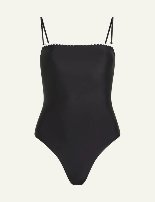 Karl Lagerfeld One Piece Swimsuit Black Front Flat