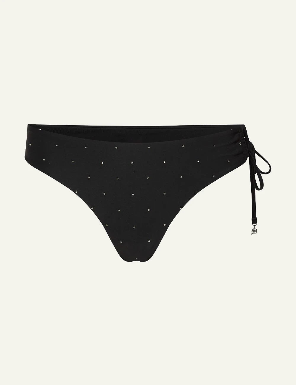 Karl Lagerfeld Rhinestone Bikini Bottom Black Front