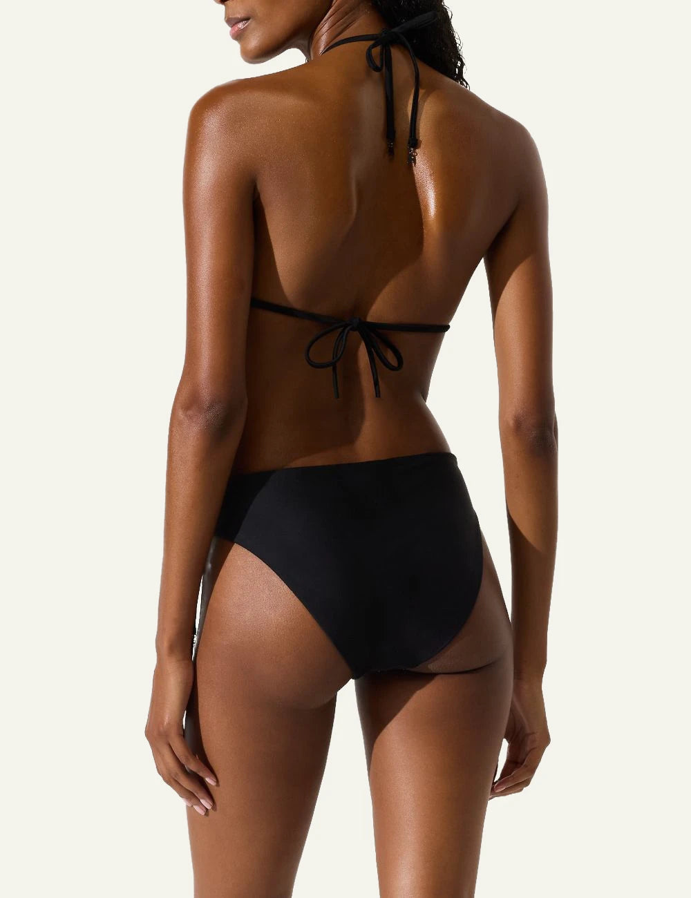 Karl Lagerfeld Rhinestone Bikini Bottom Black Model Back