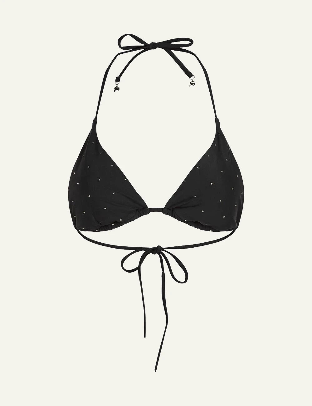Karl Lagerfeld triangle bikini top black studio Front
