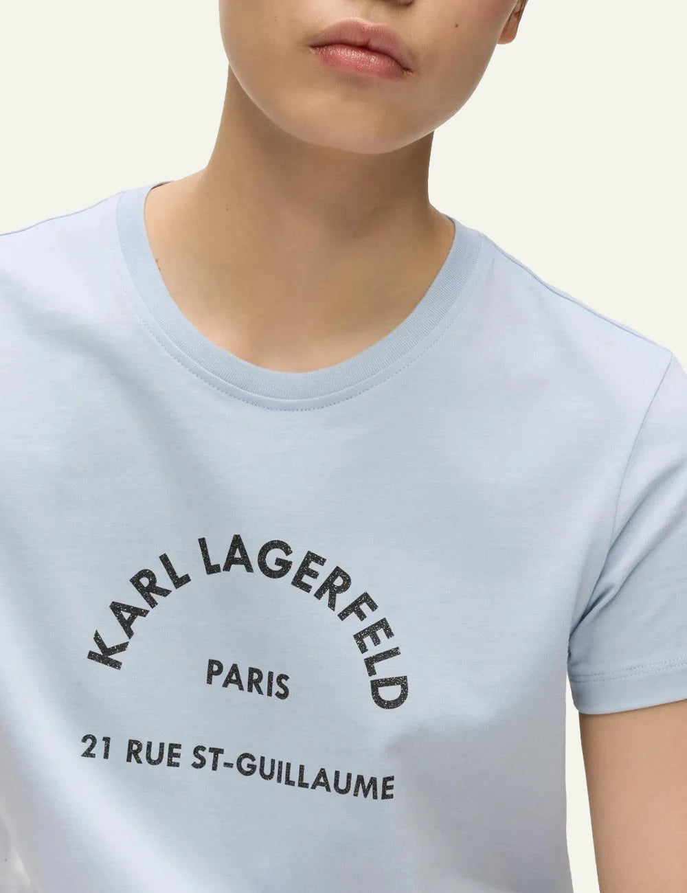 Karl Lagerfeld Rue St Guillaume TShirt Light Blue Detail Logo