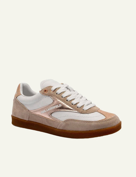 Karl Lagerfeld Sneakers Beige Rose Gold front angle view
