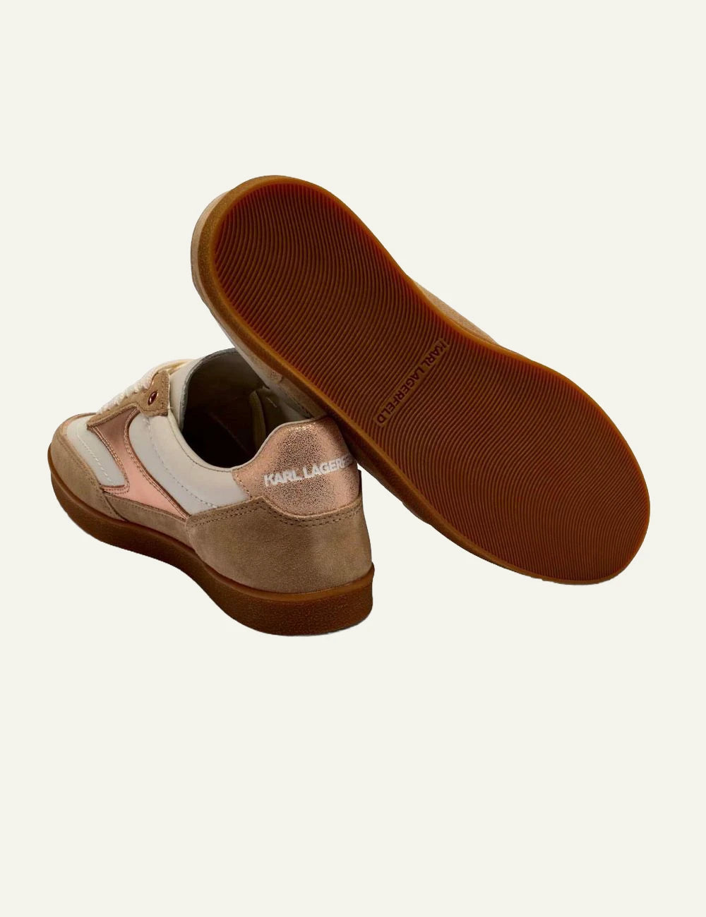 Karl Lagerfeld Sneakers Beige Rose Gold sole back view