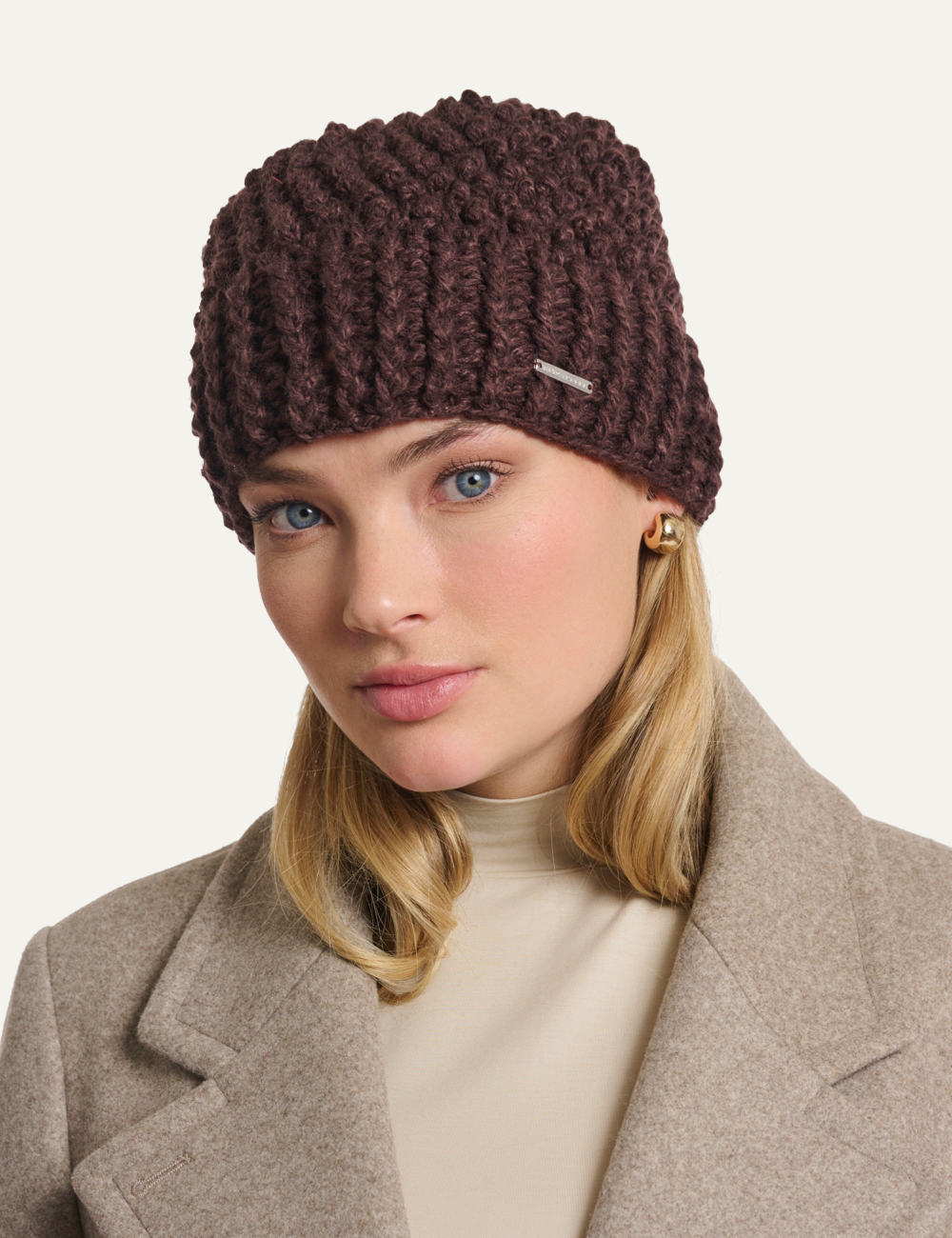 RINO PELLE KEVINA BEANIE CHOCOLATE BEAN