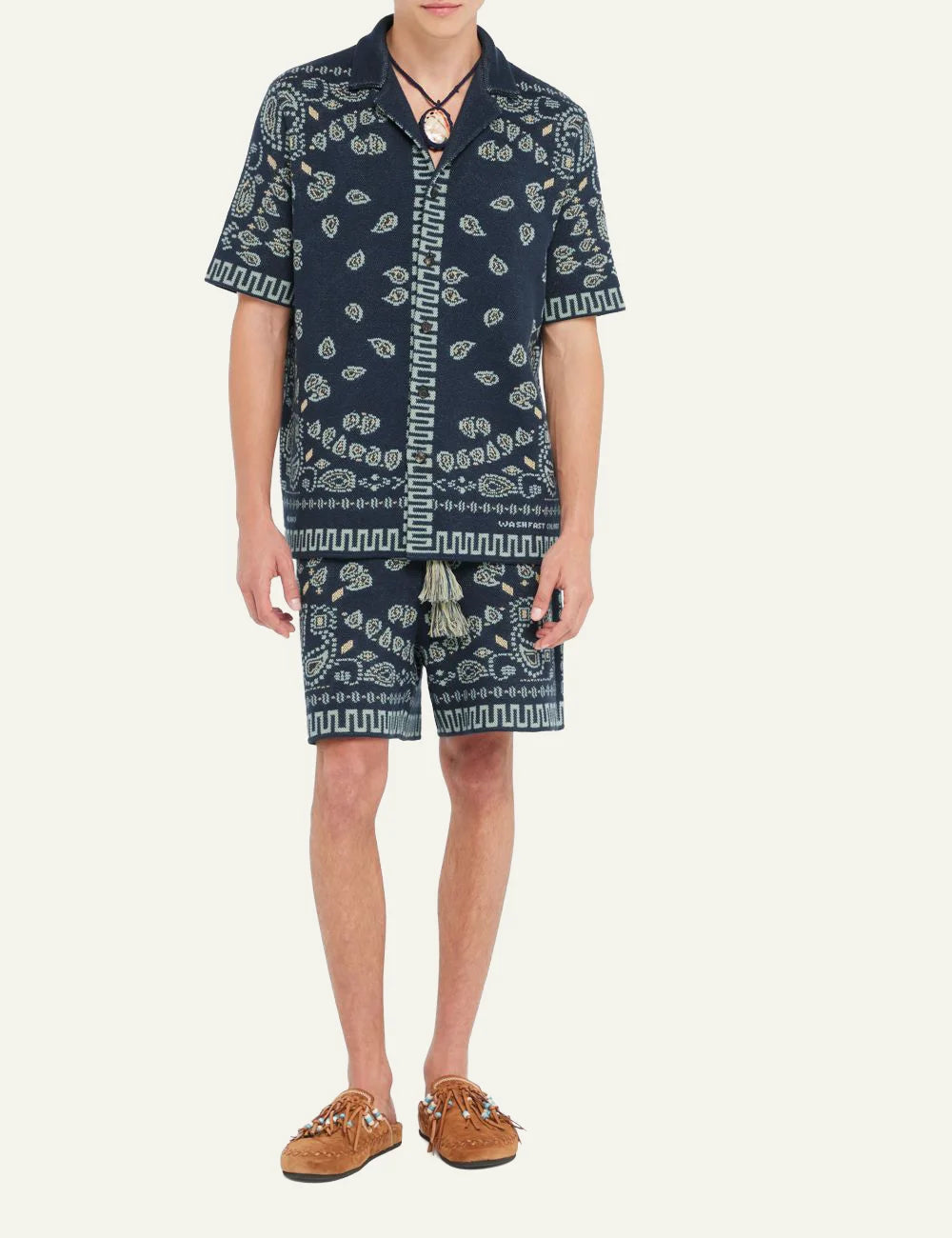 Ανδρική Alanui bandana bermuda cotton jacquard μπροστινή όψη