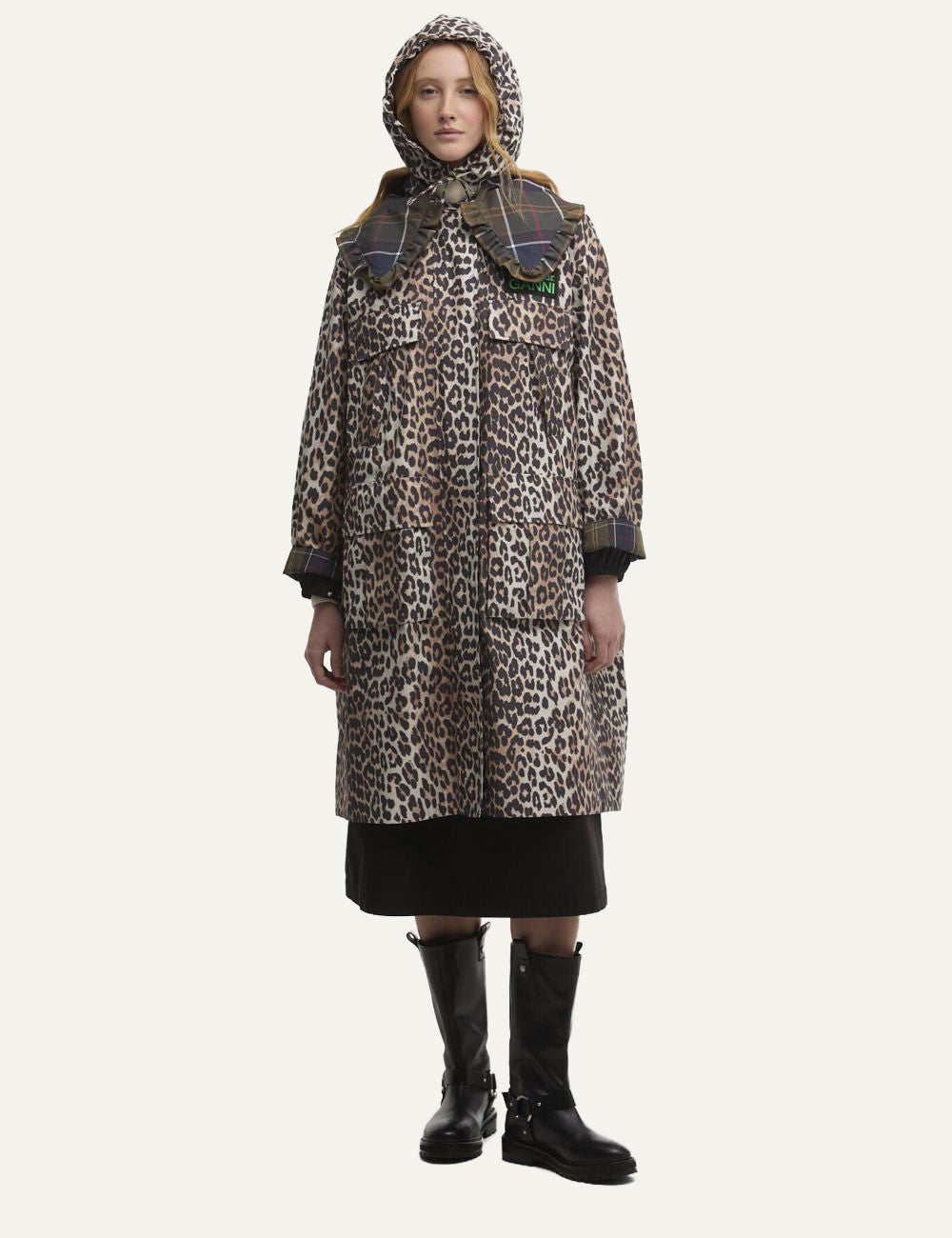 Γυναικείο Barbour x GANNI parka leopard print μπροστινή όψη